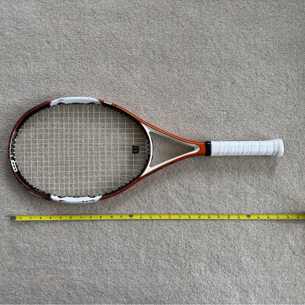 Wilson Racket with Orange Frame and Yellow Grip - Picture 3 of 8